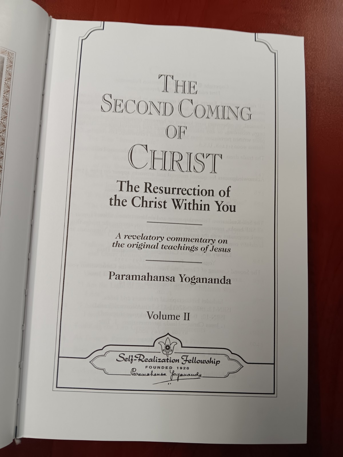 The Second Coming Of Christ Volume 2 Only By Yogananda Paramahansa