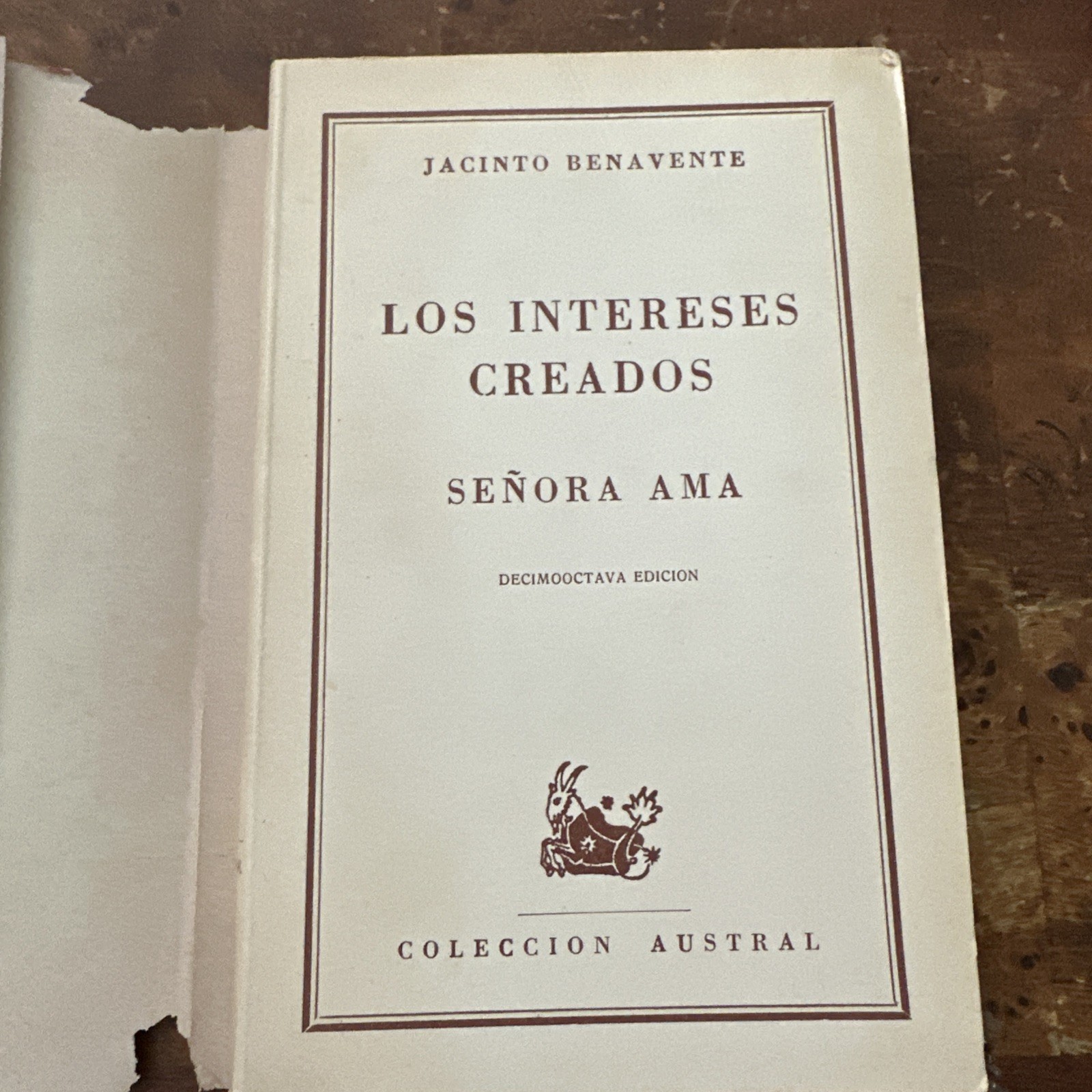 Los Intereses Creados (1967, Spanish Paperback) Señora Ama Very Good Ships Fast