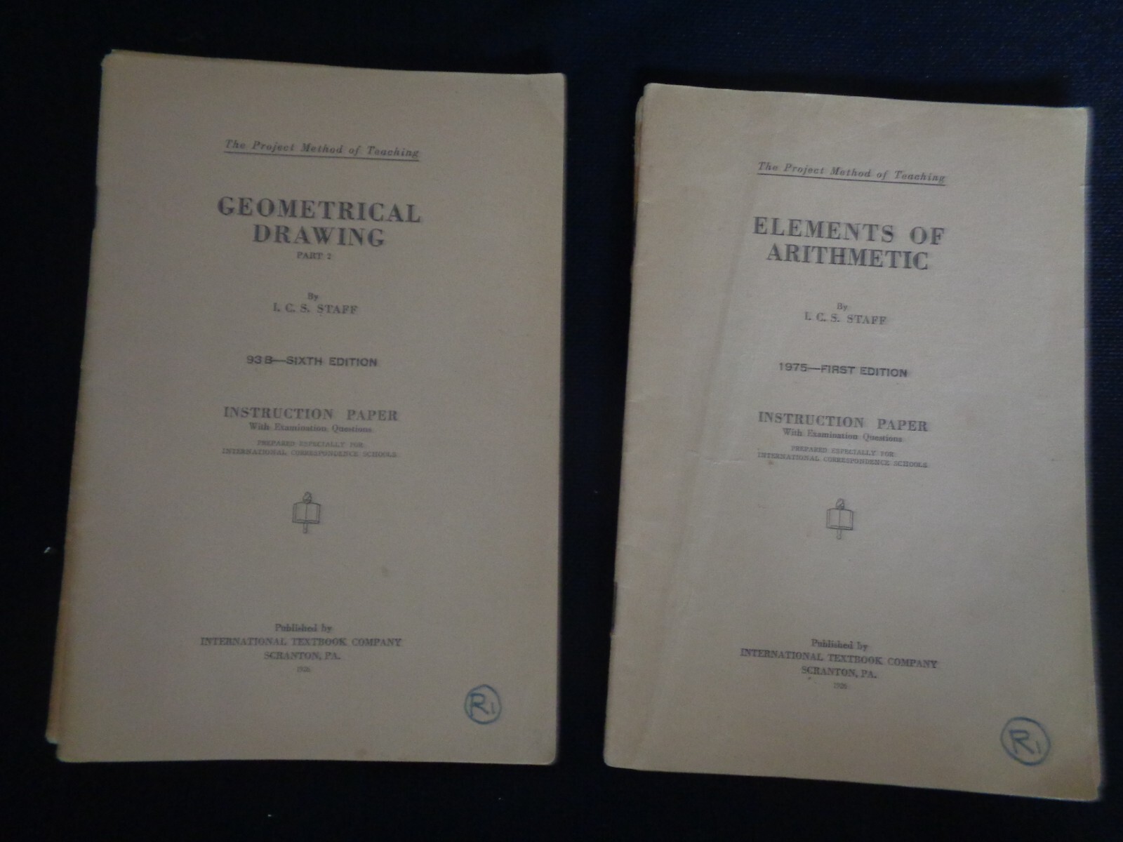1927 Vintage Project Method Of Teaching Instruction Booklets Geometrical Drawing