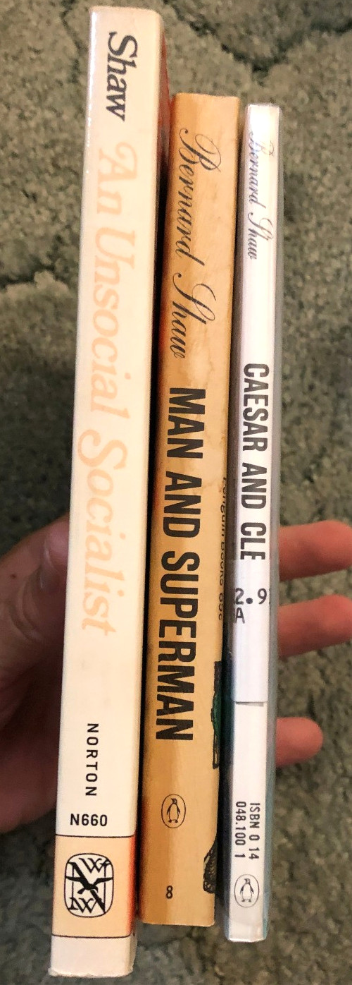 George Bernard Shaw books, lot of 3, An Unsocial Socialist, Man and Superman