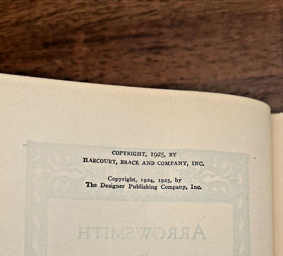 Arrowsmith by Sinclair Lewis, 1925 Edition! HC