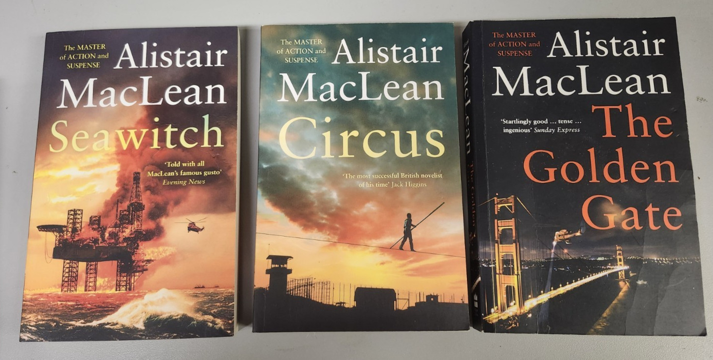 Alistair MacLean, Lot of 7 Large Paperbacks, Very Good reissues in 2020s