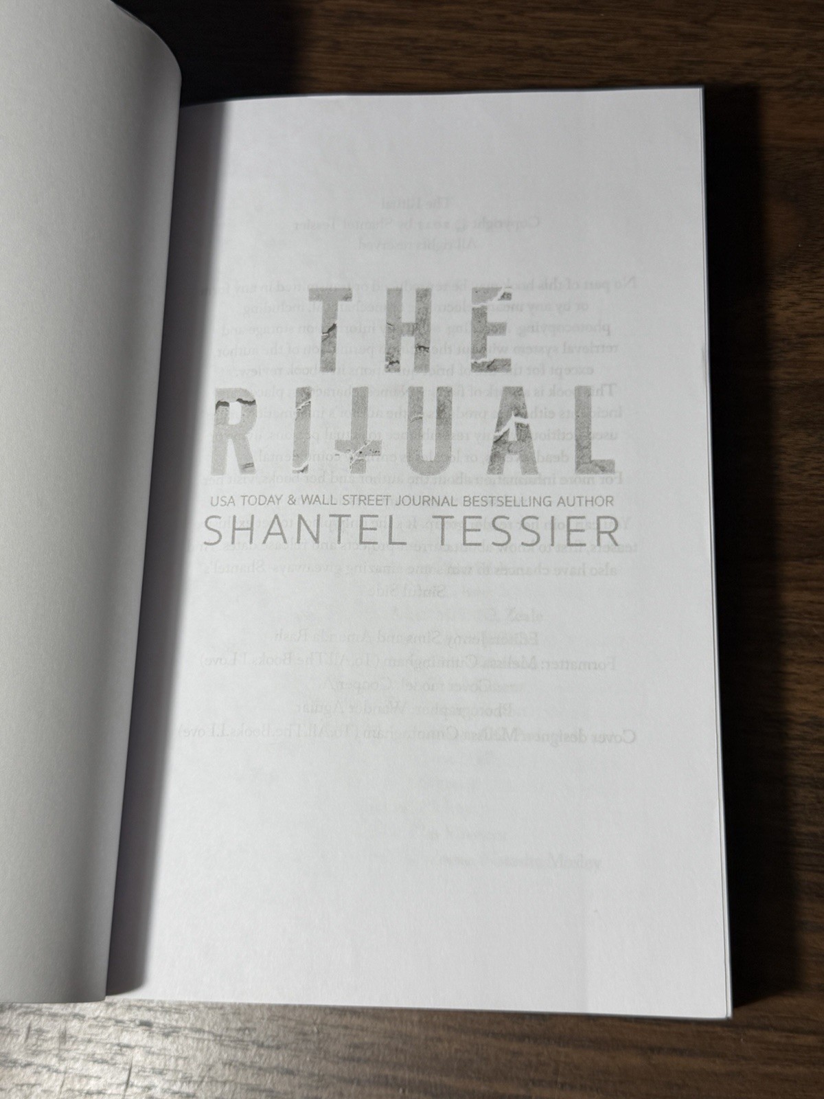 The Ritual Paperback Book by Shantel Tessier A Dark College Romance GUC