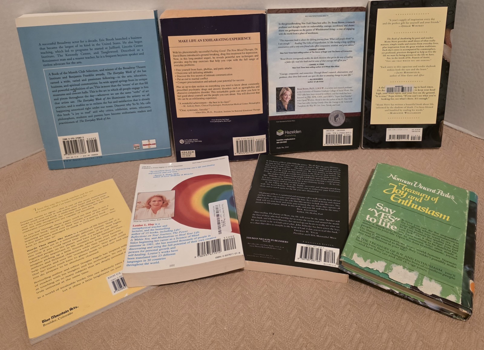 Lot of 8 Self-Help Books – Brene Brown/David Burns/Louise Hay/Norman Peale etc