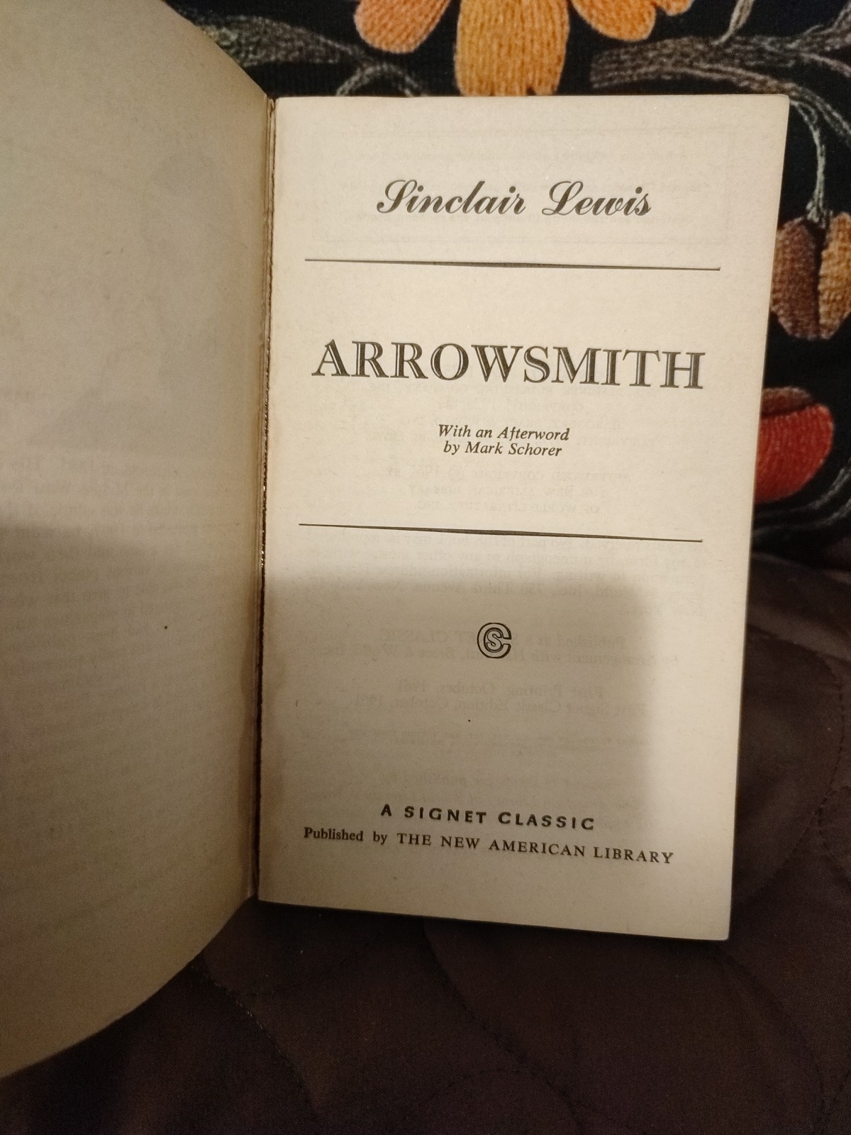 Arrowsmith by Sinclair Lewis 1961 American Classic Science Vintage 1st Signet Ed