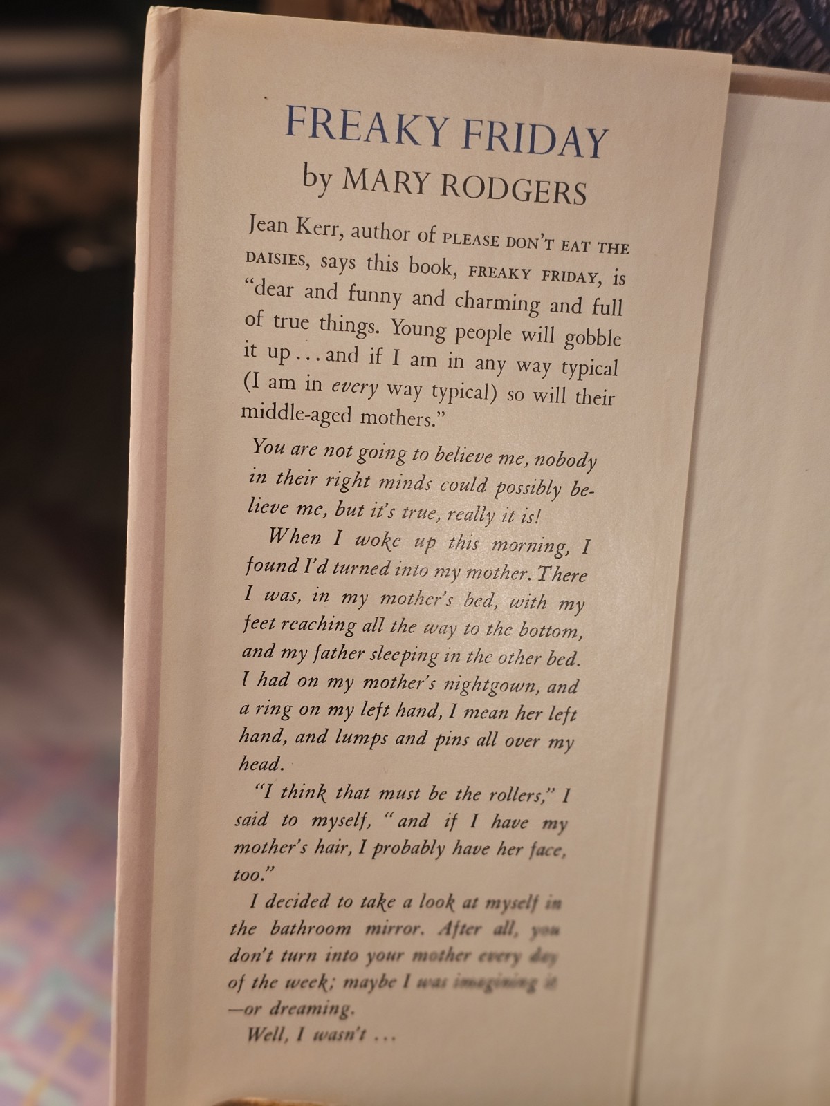 “Freaky Friday” by Mary Rodgers – Hardcover Book w/Dustjacket – 1972 1st Edition