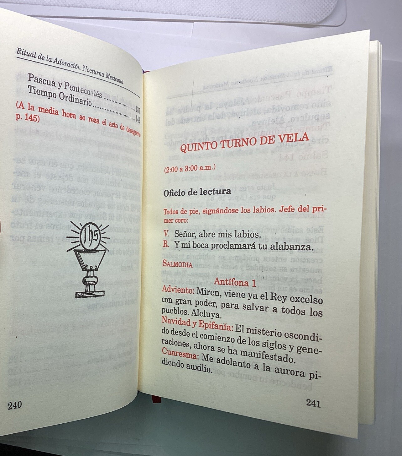 Ritual Oficial De La Adoracion Nocturna Mexicana Spanish Book Prayers Adoration