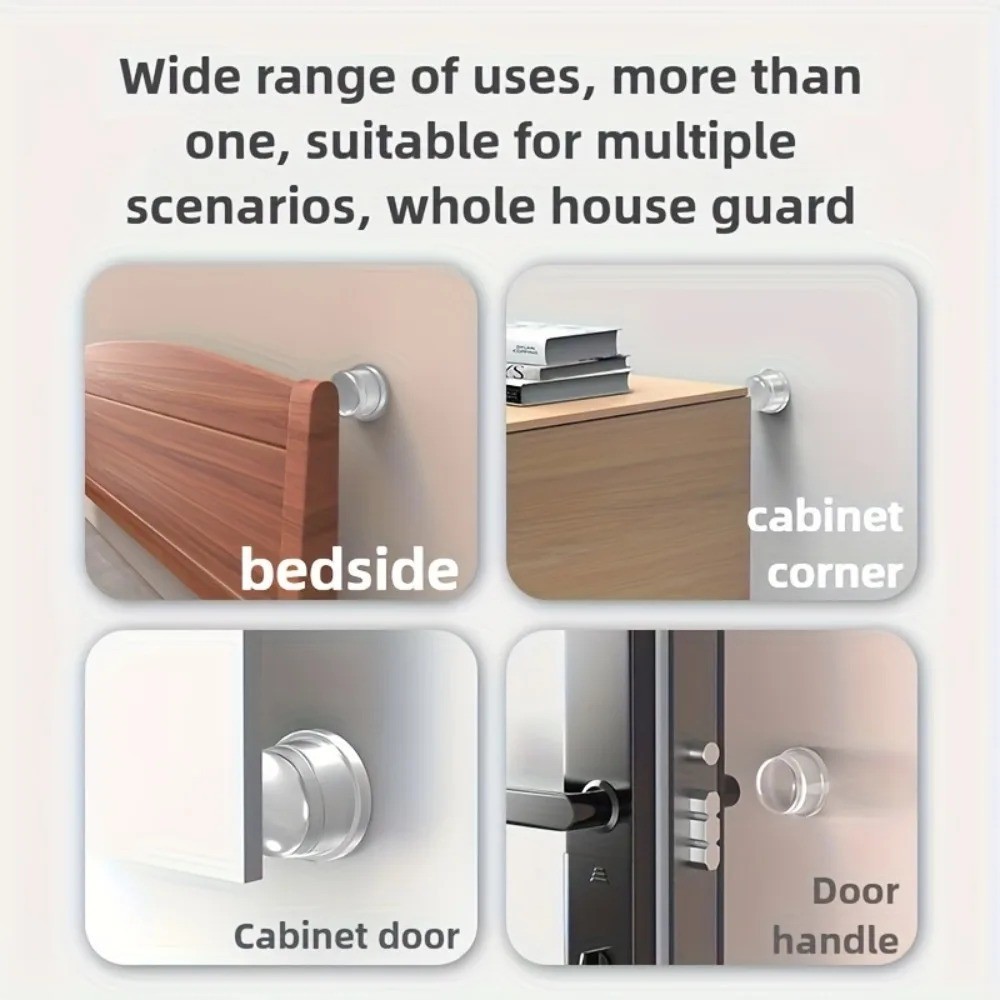 1pcs Silicone Door Stopper Transparent Anti-Bump Pad Wall Protector – NEW