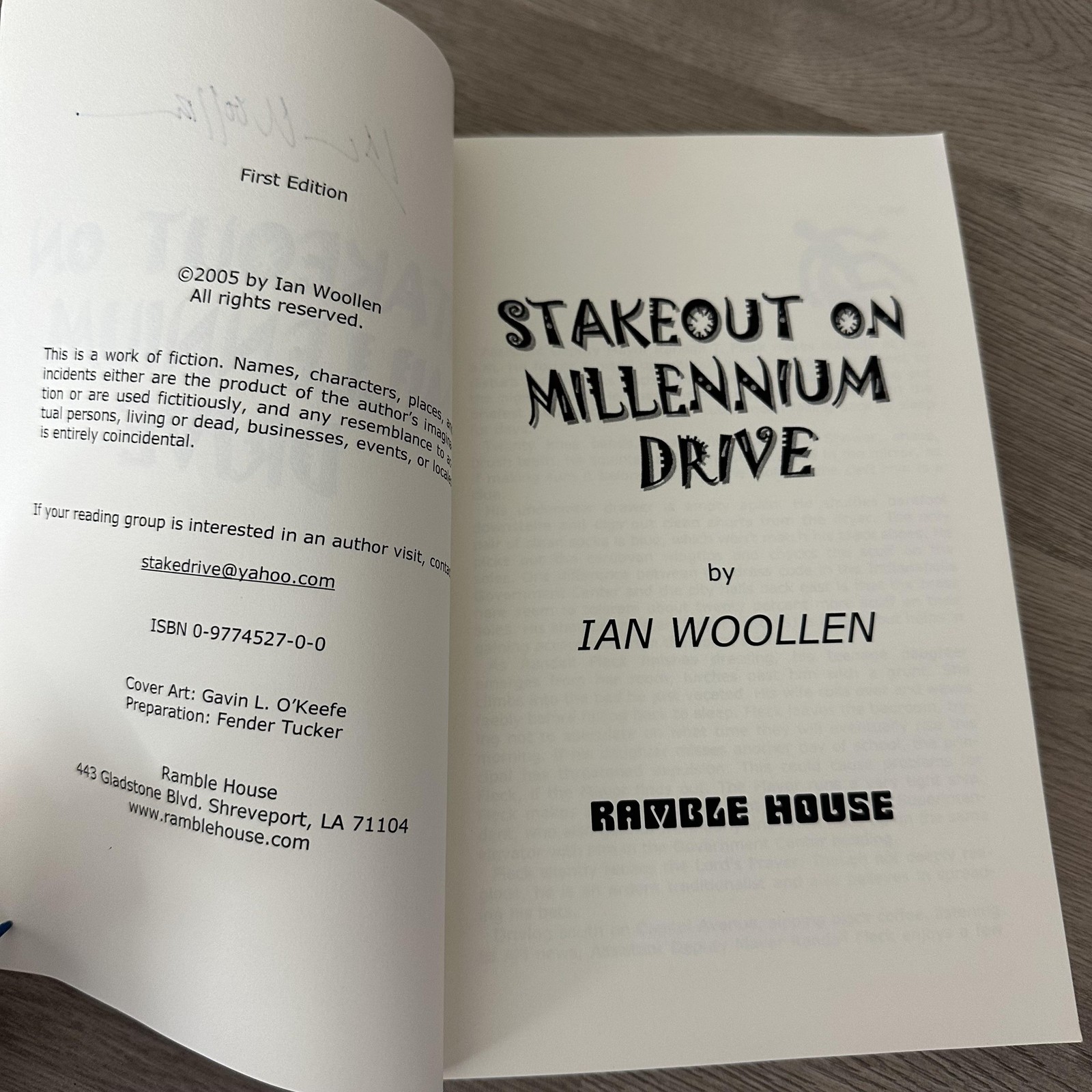 Stakeout On Millennium Drive Ian Woollen Signed Mystery 1st Ed 2005 PB USA