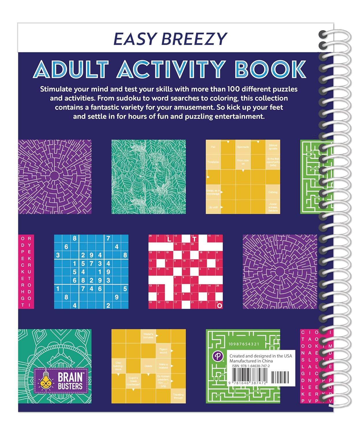 Easy Breezy Adult Activity Book: Includes Easy Puzzles, Word Searches, Coloring