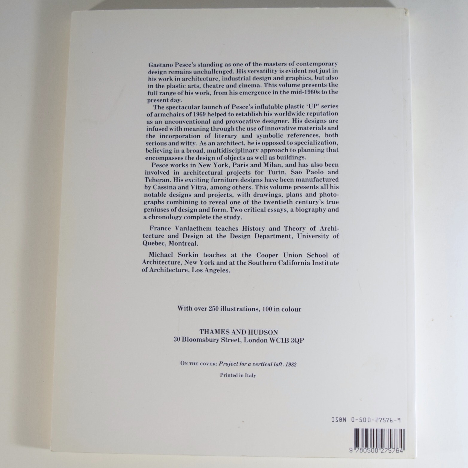 Gaetano Pesce : Architecture, Design and Art by France Vanlaethem 126 pages PB
