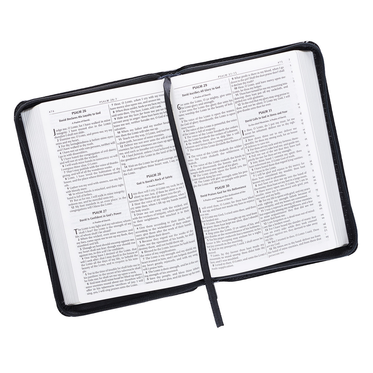KJV HOLY BIBLE King James Version Black Mini Zippered Pocket Edition