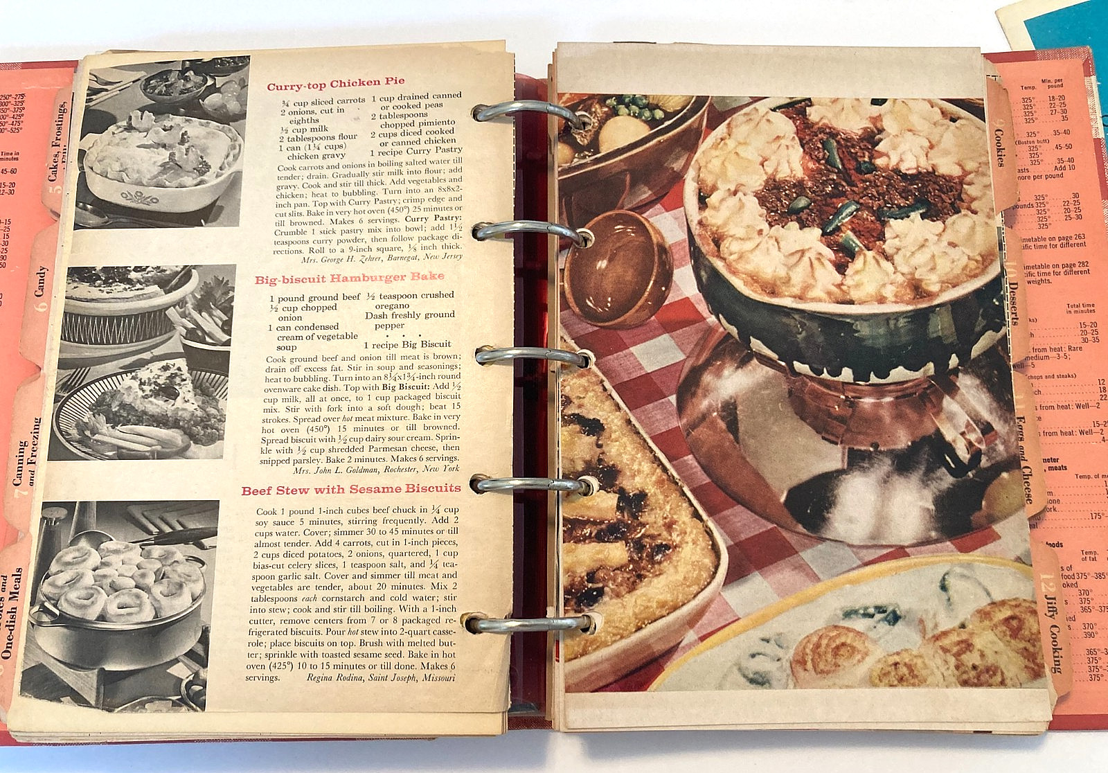 BETTER HOMES & GARDENS NEW COOKBOOK First Edition 1953 7th Printing 5 RingBinder