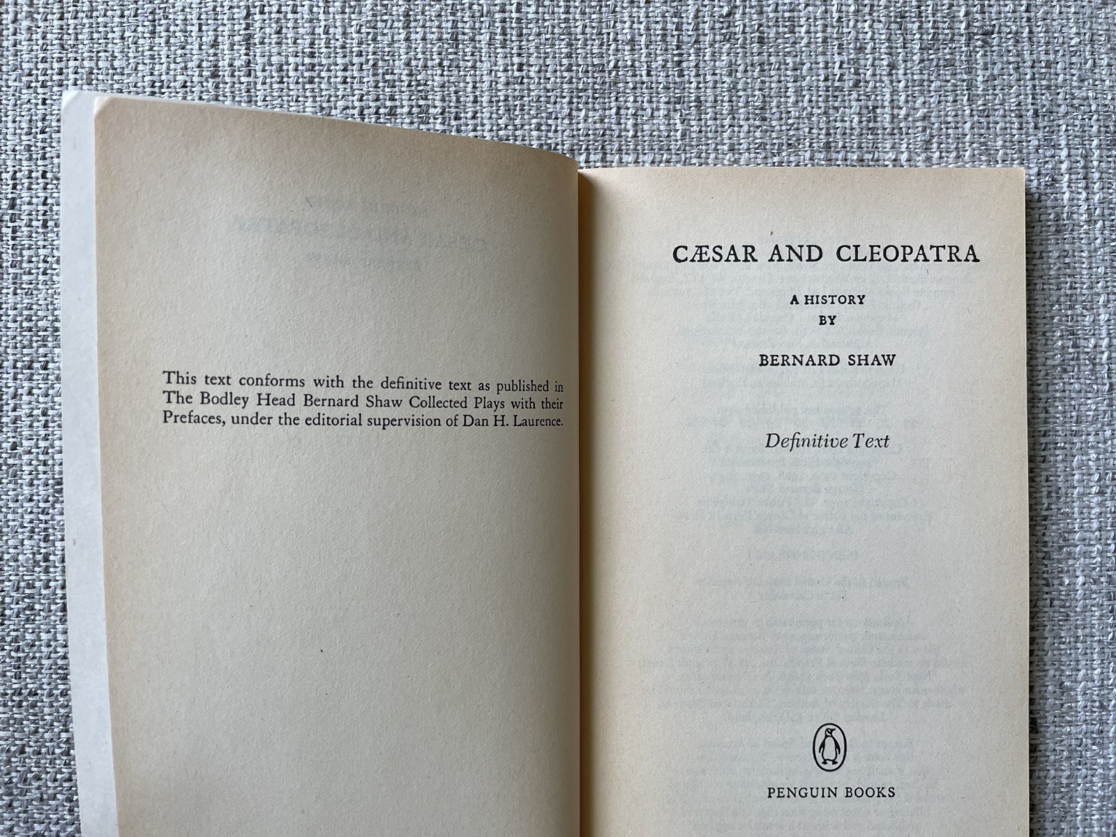 Caesar and Cleopatra by Bernard Shaw 1957 Penguin PB Good Condition Ships Free