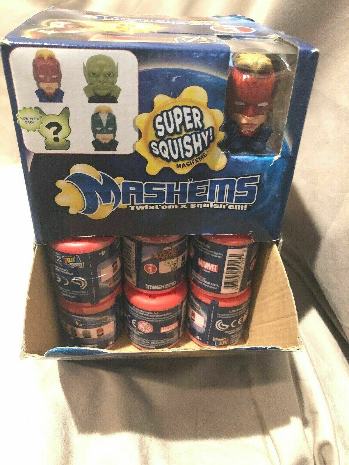 Mashems-Fashems Captain Marvel Series 1 New Sealed Box~35pcs With Display Box.