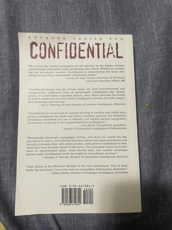 Confidential By John Nolan, paperback/ brand New, free Shipping Worldwide/NEW