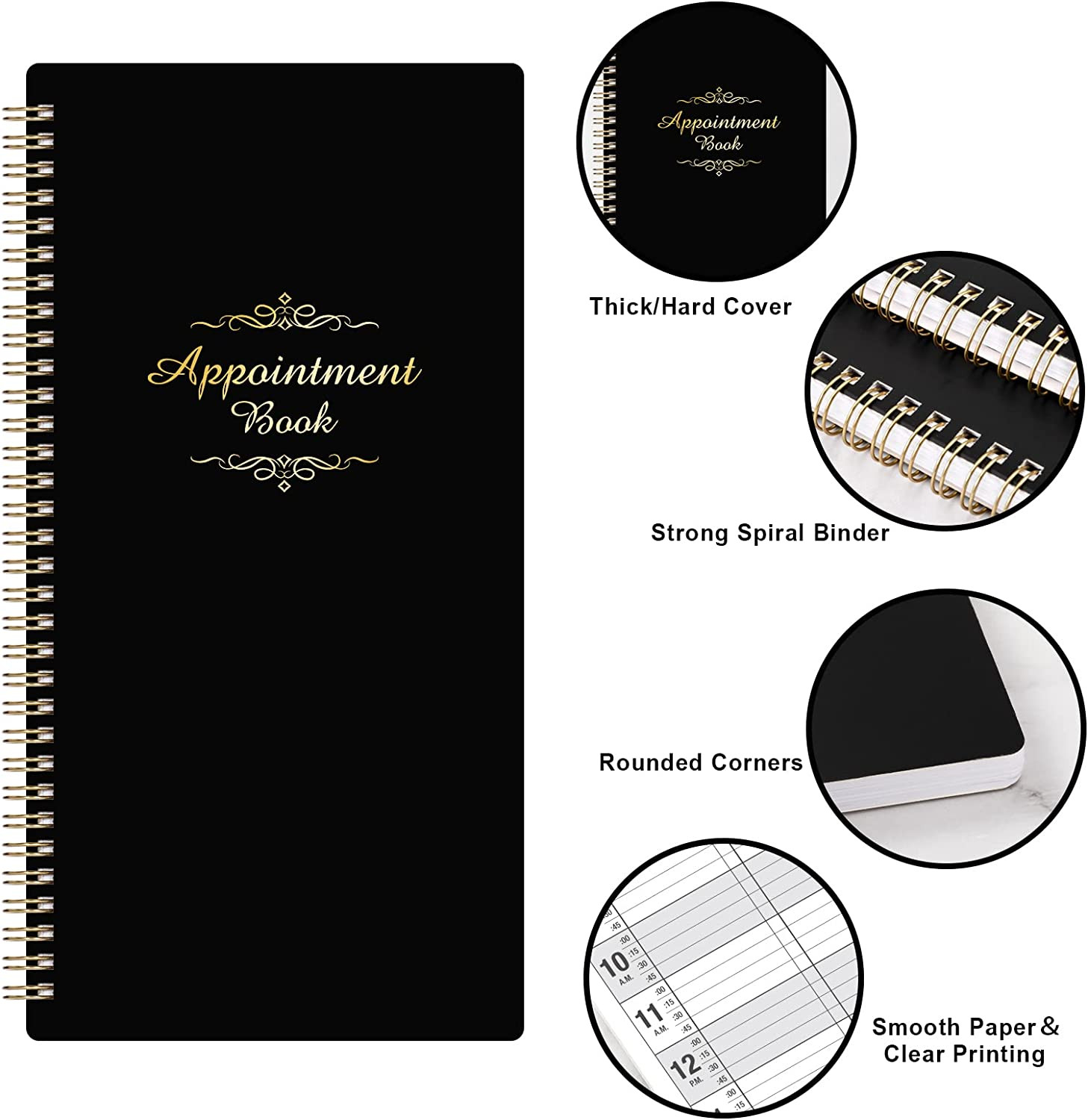 3 Column Appointment Book – Daily and Hourly Schedule Book with 200 Pages