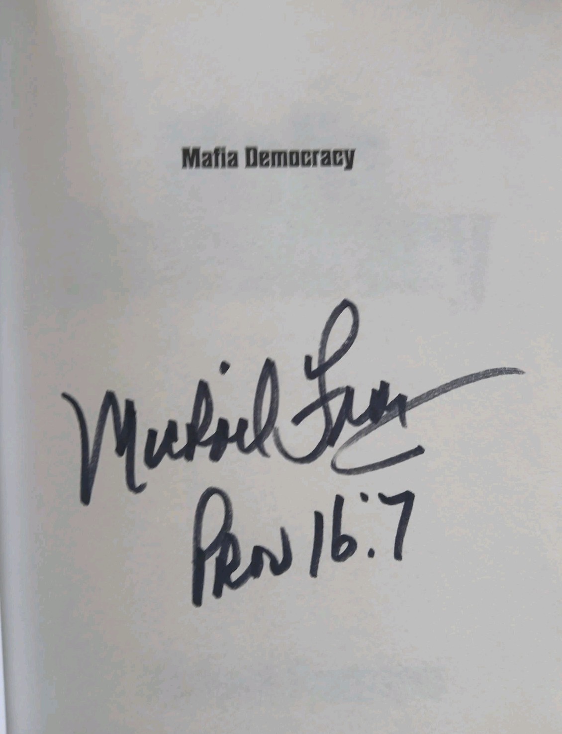 Michael Franzese Cosa Nostra Hand Signed Mafia Democracy Book