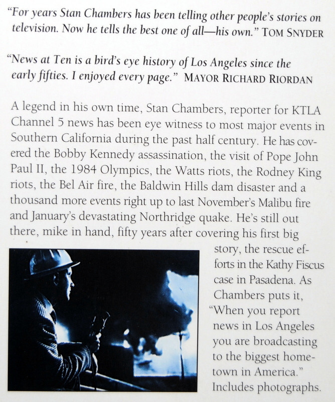 News At Ten : Fifty Years with Stan Chambers 1994 Capra Press Signed 272 Pages