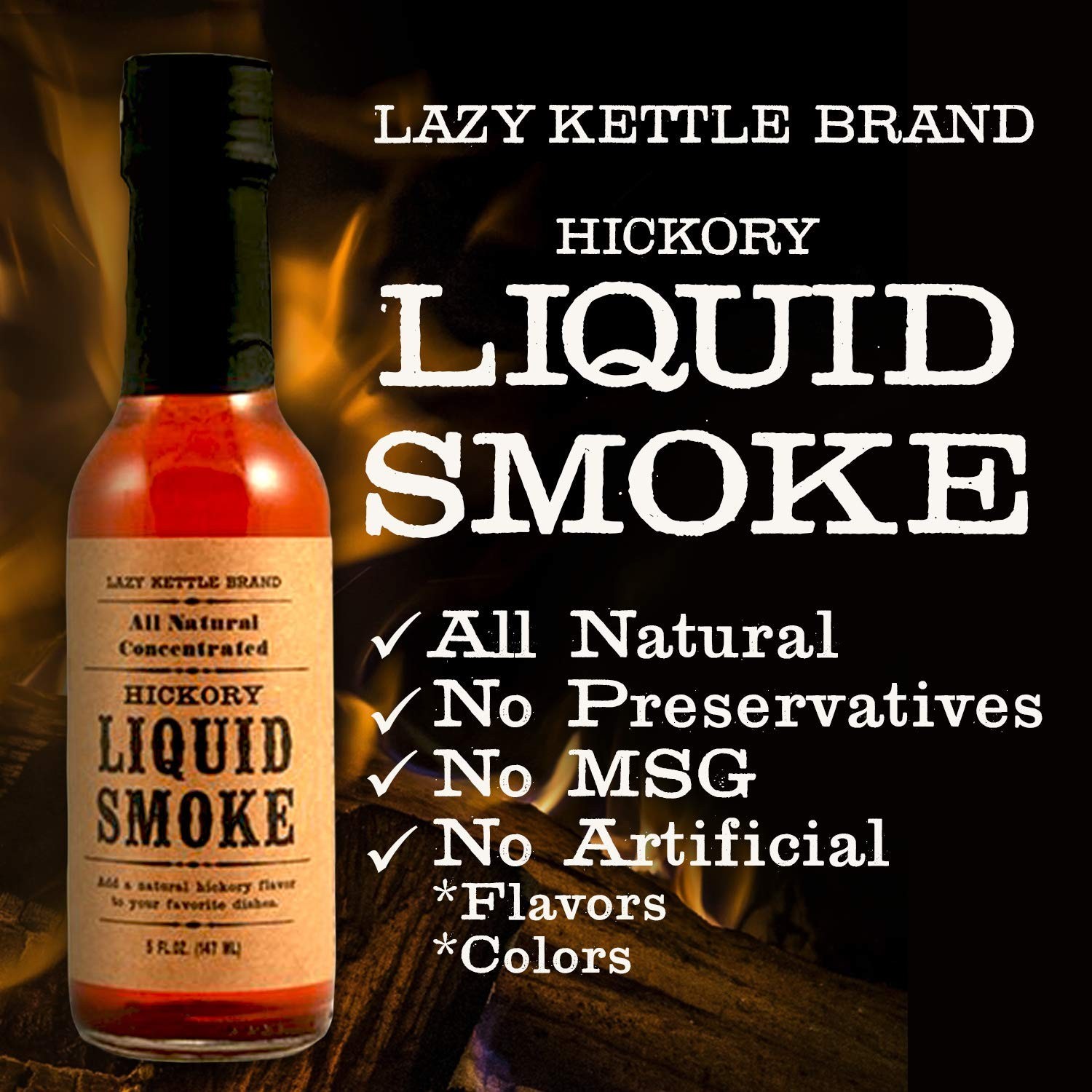 All-Natural Hickory Liquid Smoke – 5 Oz for Flavorful Cooking Adventures
