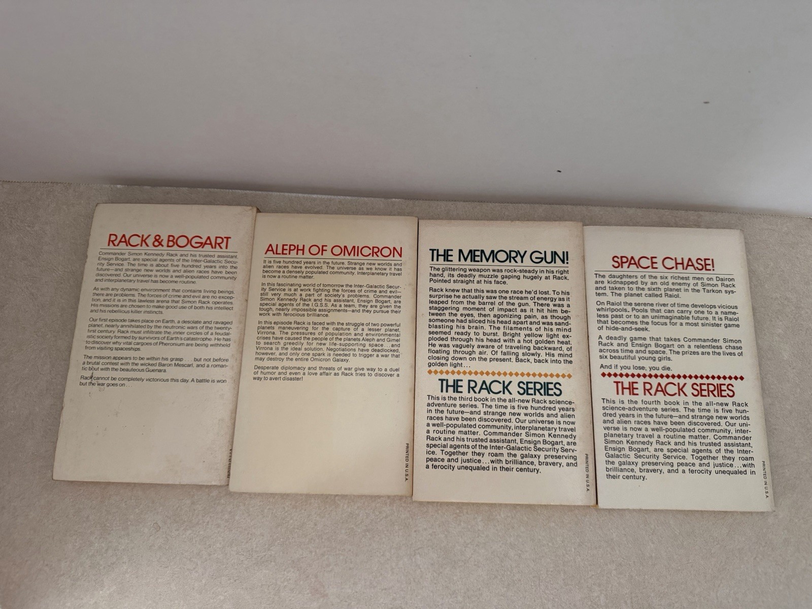 Rack Series Lot Of 4 Complete Set Zebra/Pinnacle 1970’s Laurence James Sci-Fi