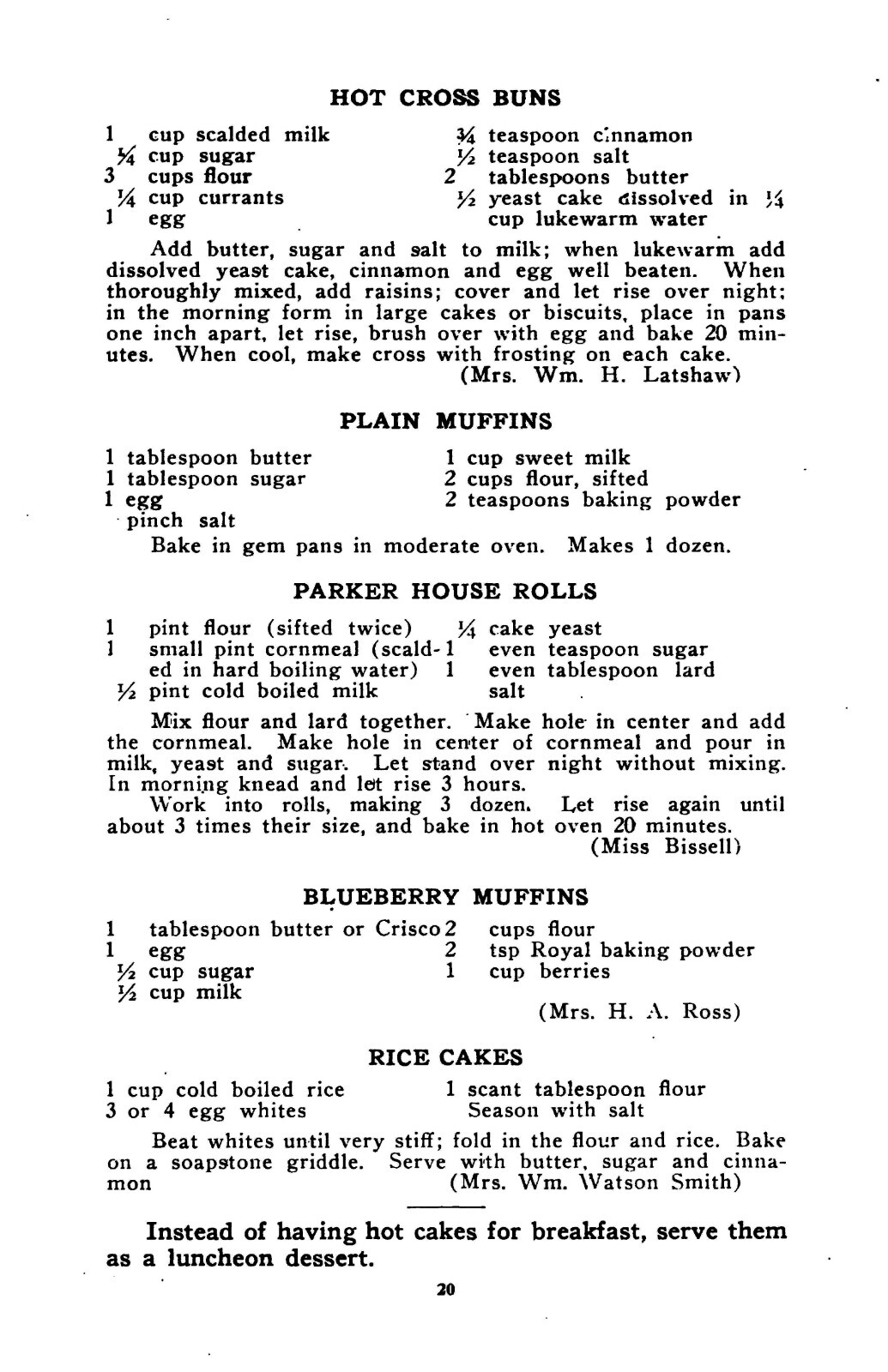 1918 Twentieth Century Club War Time Cook Book 161 Pages