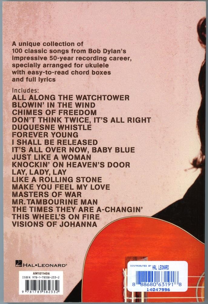 Ukulele Chord Songbook by Bob Dylan (2016, Trade Paperback) Lyrics Chord Boxes