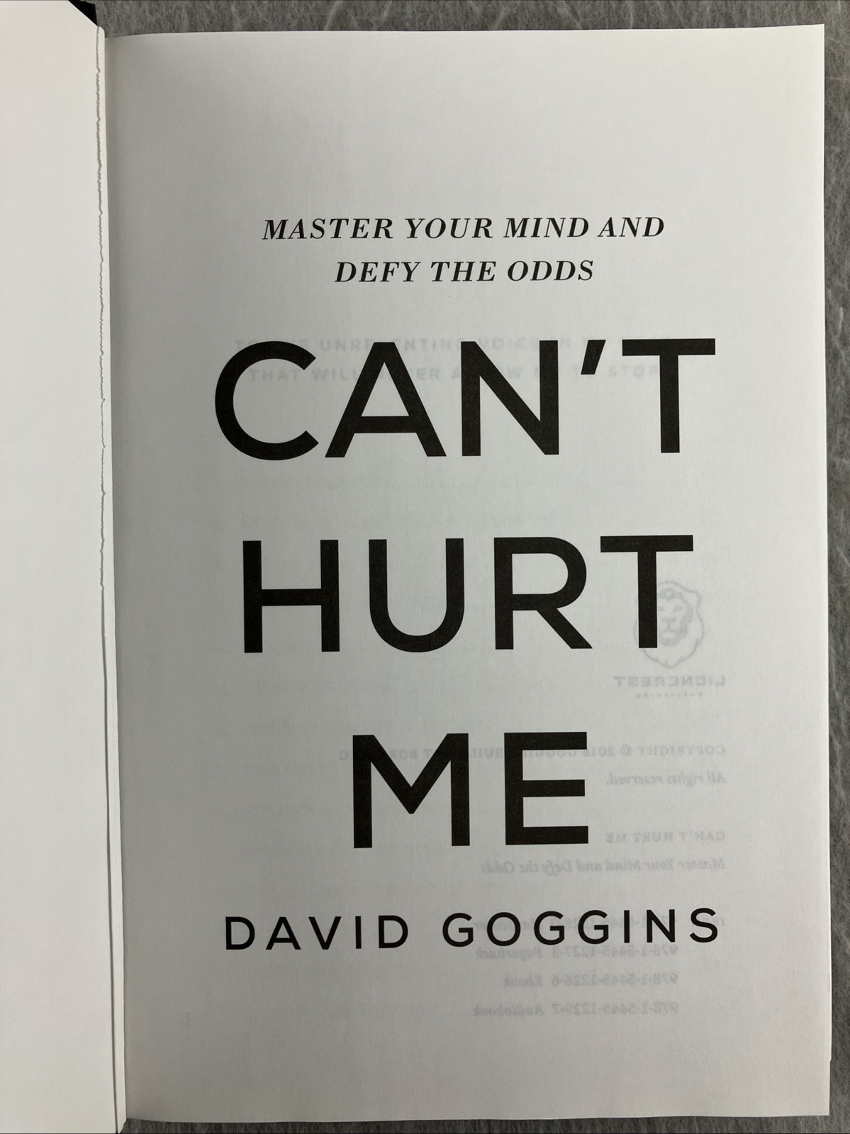 Can’t Hurt Me David Goggins Hardcover 2018 Master Your Mind Bestseller