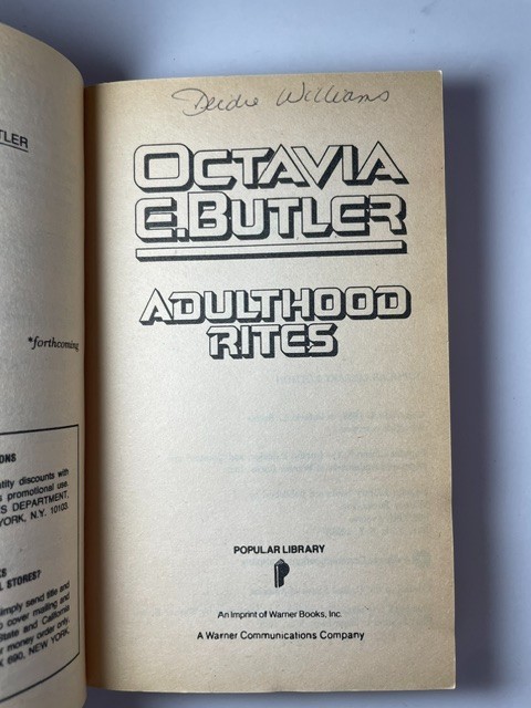 Adulthood Rites Octavia E Butler 1989 Vintage 1st Paperback Printing Sci-Fi Book