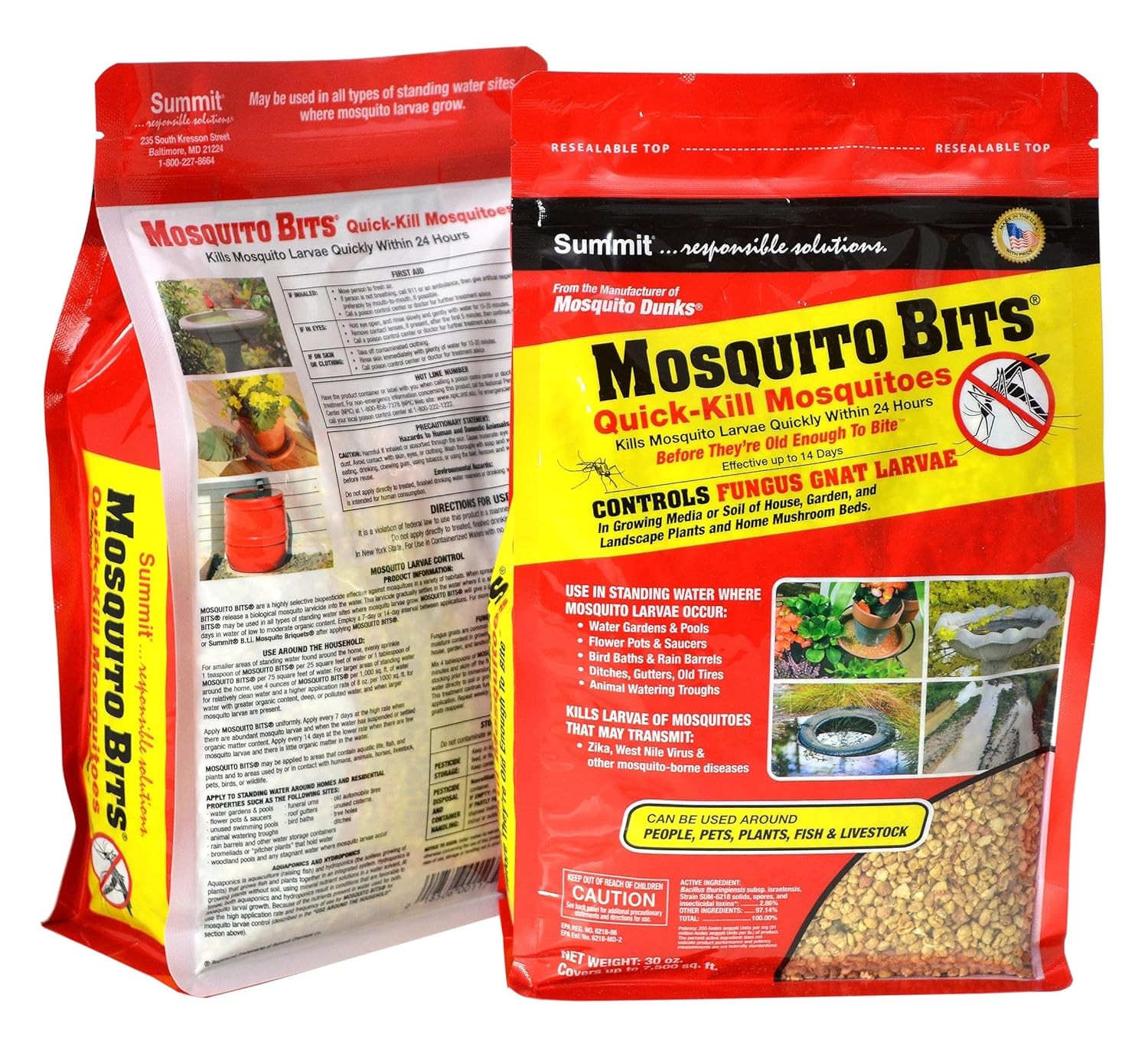 Summit Chemical 117-6 30OZ Mosquito Dunk Bits Standing Water Treatment