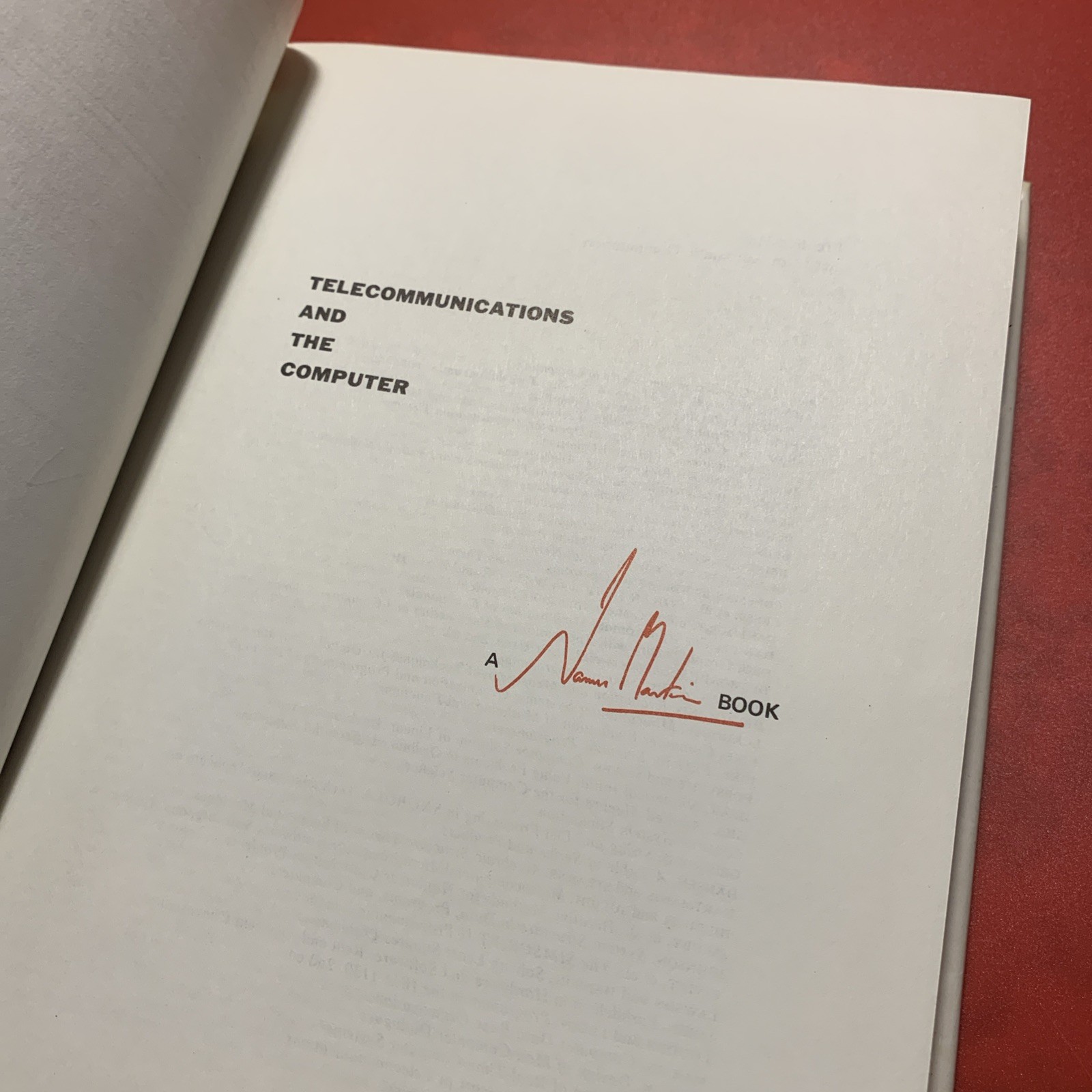 Telecommunications and the Computer Hardcover W/Dust Jacket James Martin