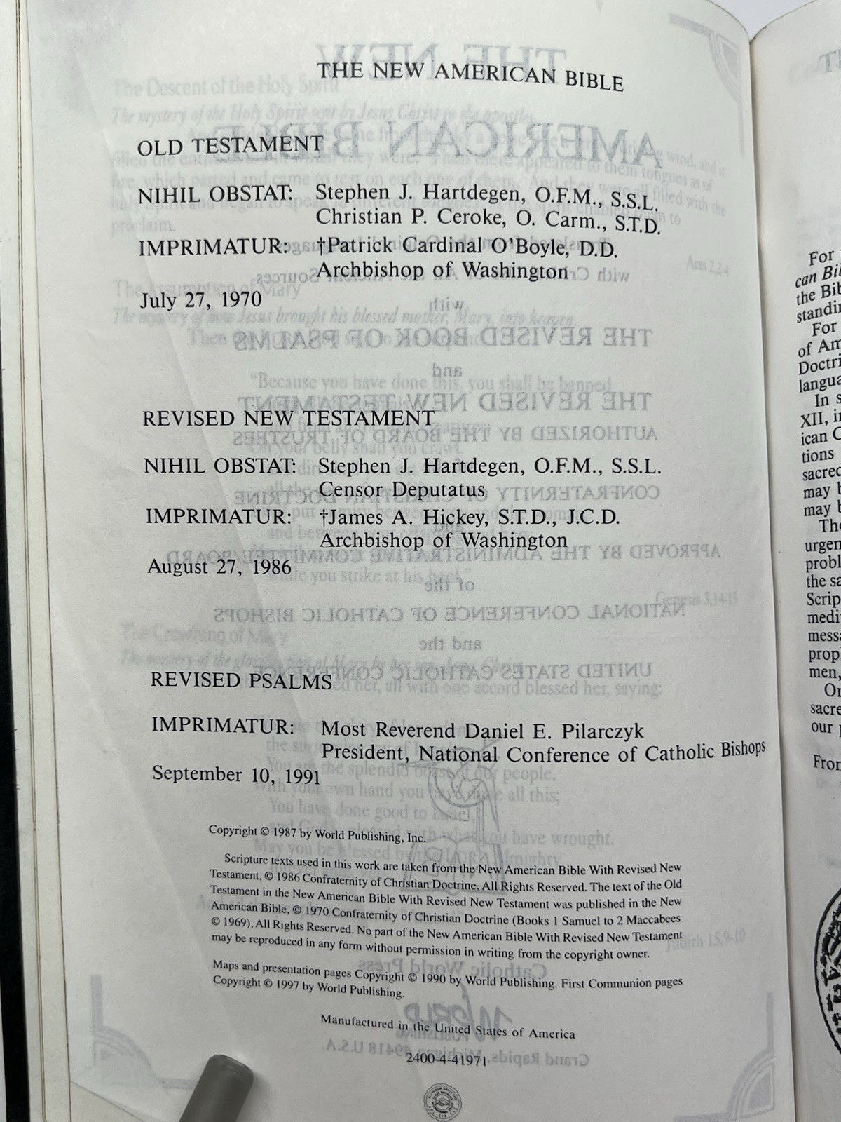 The New American Bible /Bible Catholic Word Press ~