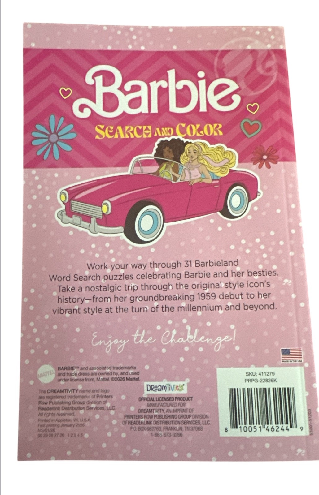 The Barbie Word Search Paperback Book approx. 8 x 10.75 inches 31 Word Search