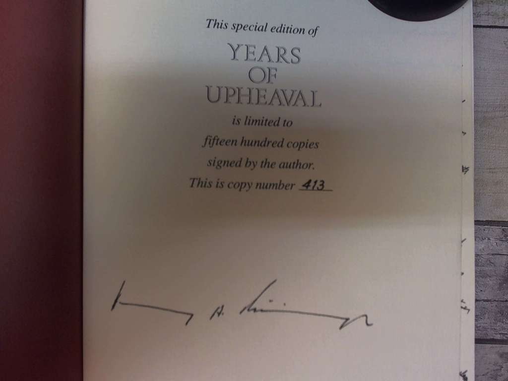 Years of Upheaval by Kissinger, Henry Little Brown & Co