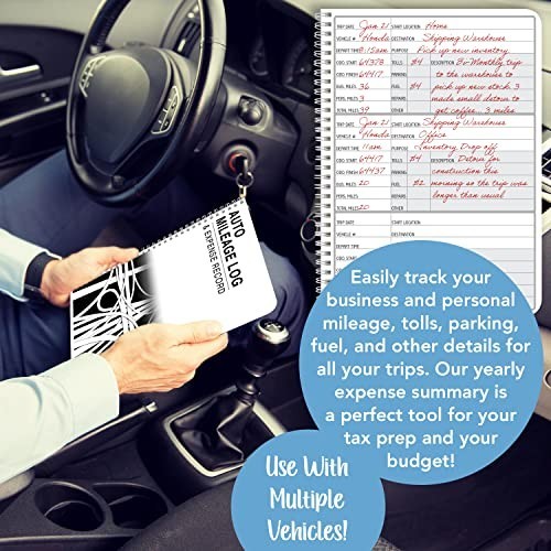 Mileage Log Book for Auto Expense Tracking – 126 Pages, 5″x7″, Tax Record Notebo
