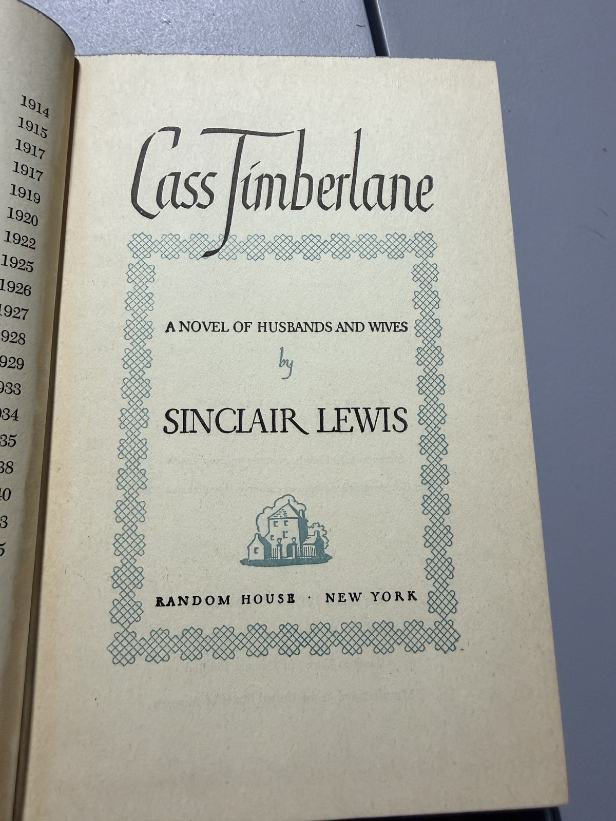 Cass Timberlane Sinclair Lewis 1945 Random House Hardcover Dust Jacket