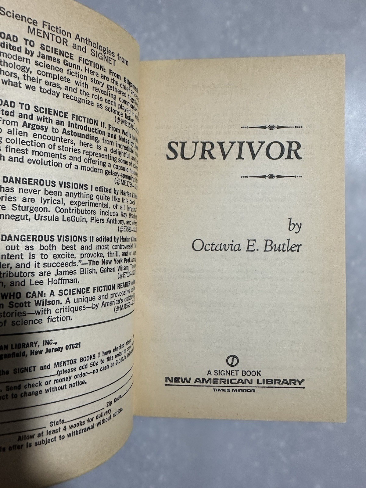 Survivor By Octavia E. Butler 1979 First Signet Printing Paperback *RARE* Sci-Fi