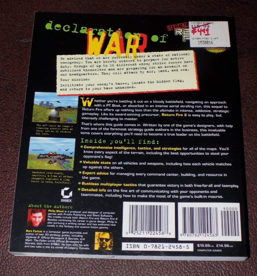 Official Return Fire 2 Strategies & Secrets Book. 1998 Ripcord Rare.