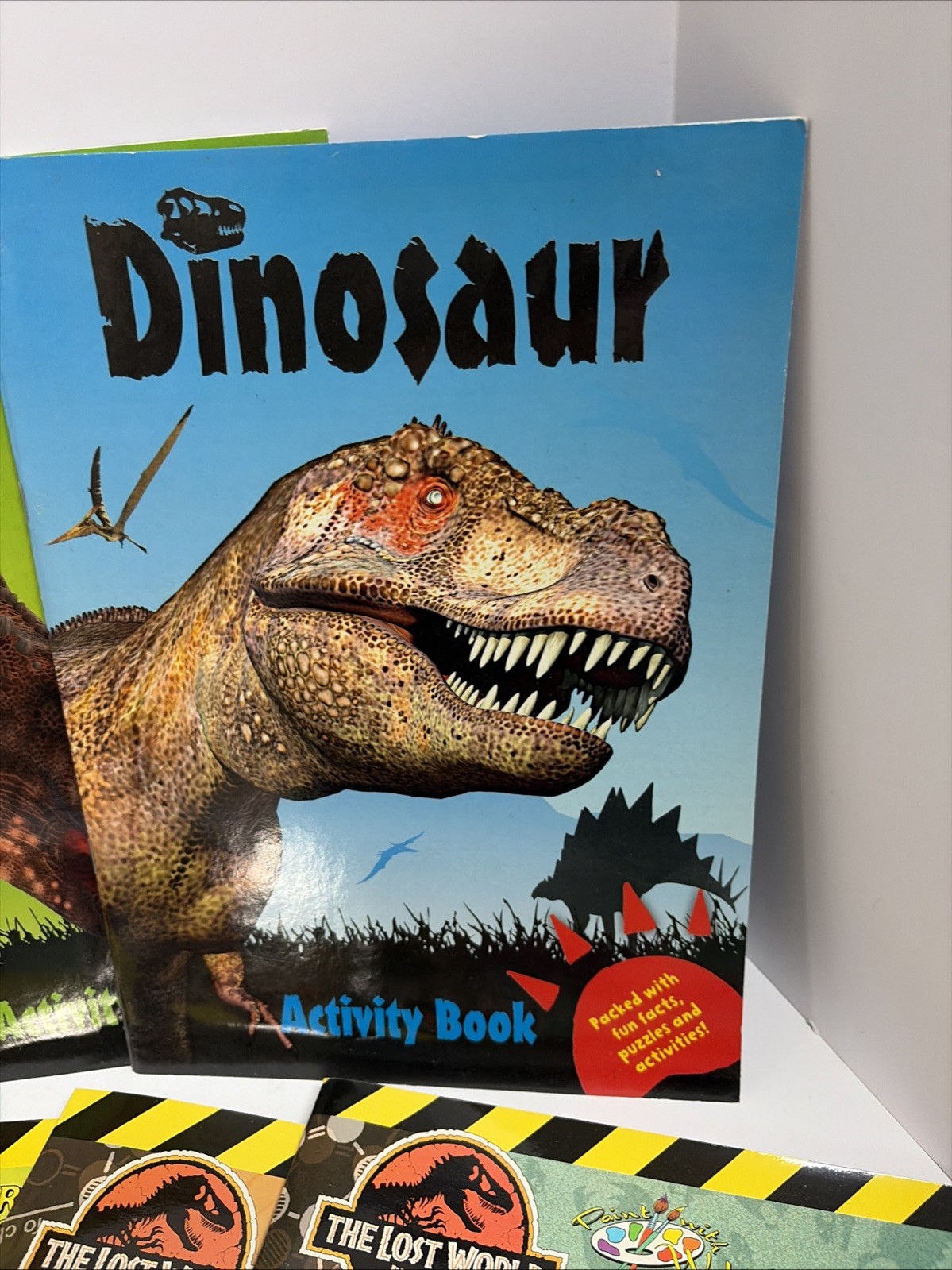 10 DINOSAURS ACTIVITY BOOKS. Paint, Color, Stickers & Puzzles NOS