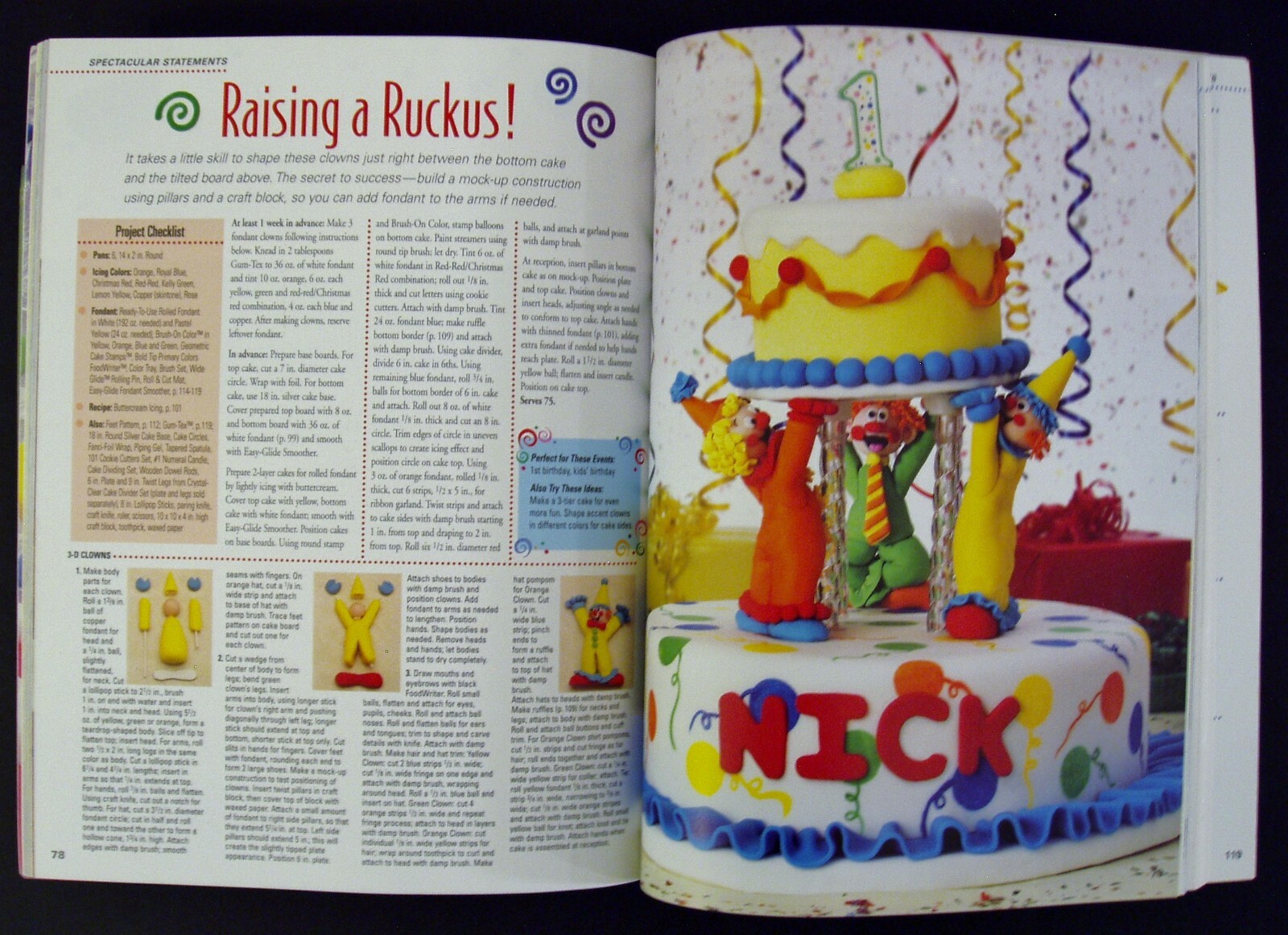 Wilton Celebrate with Fondant Cake Decorating Book Birthday Wedding Cookbook