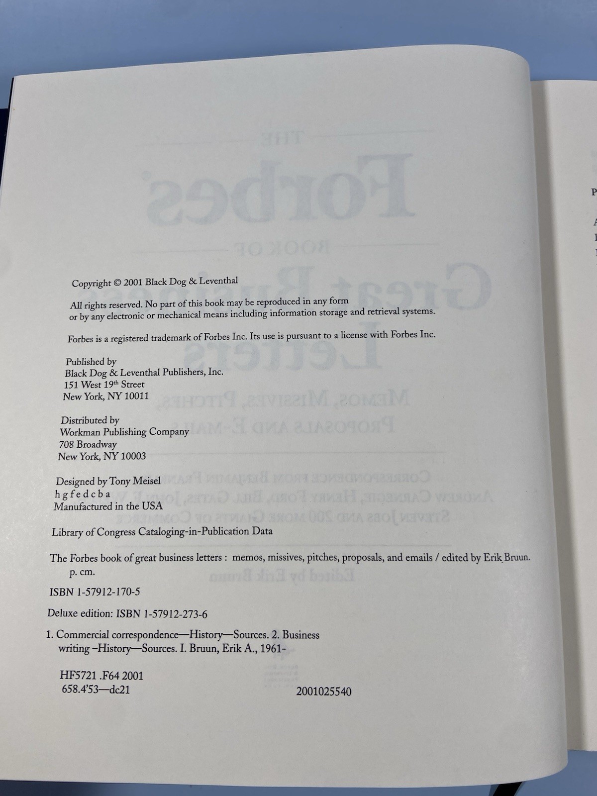 The Forbes Book of Great Business Letters 2001 HC Henry Ford Bill Gates &Others!