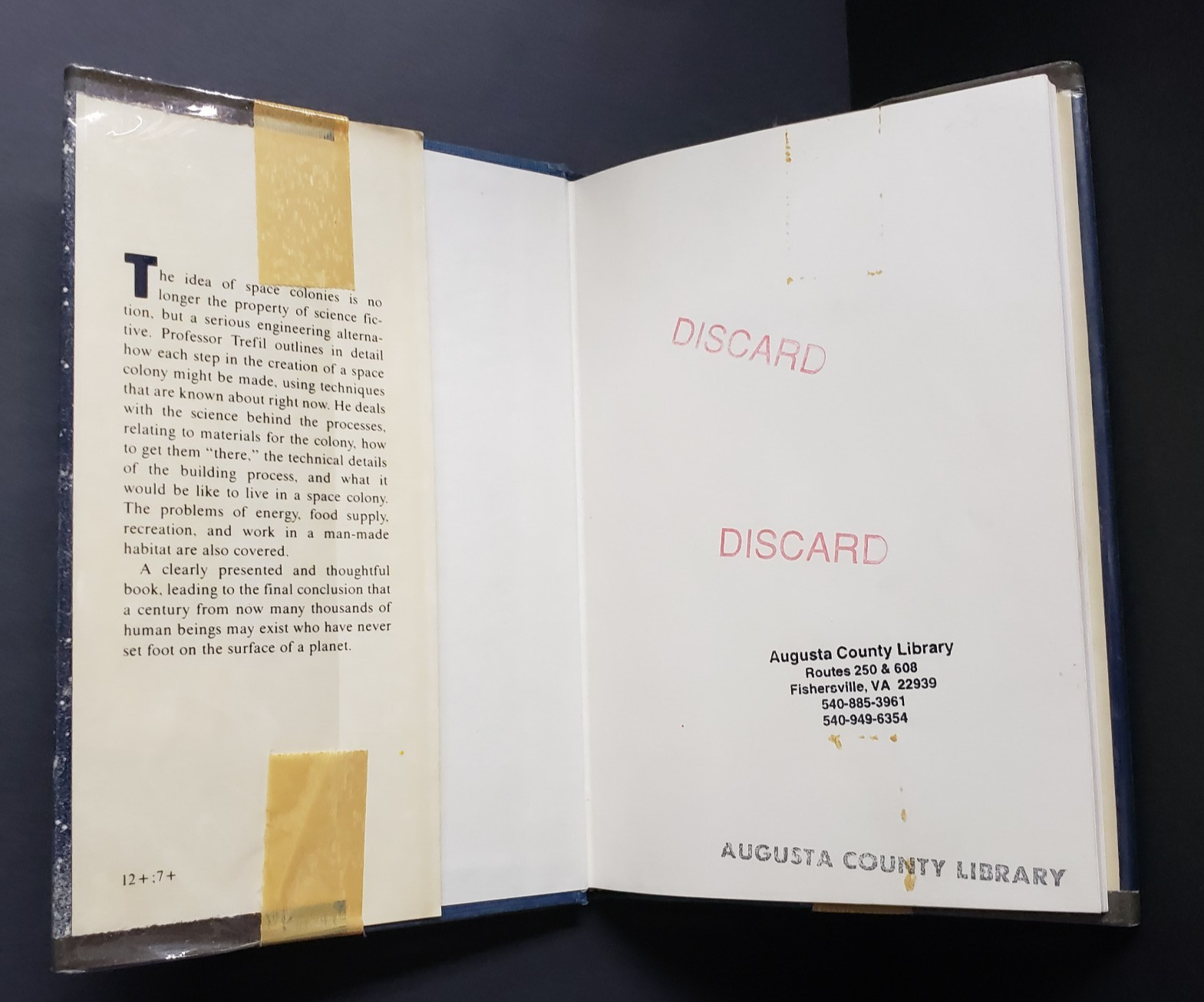 Living In Space – Hardback Book By James S. Trefil – Vintage 1981 – Colonization