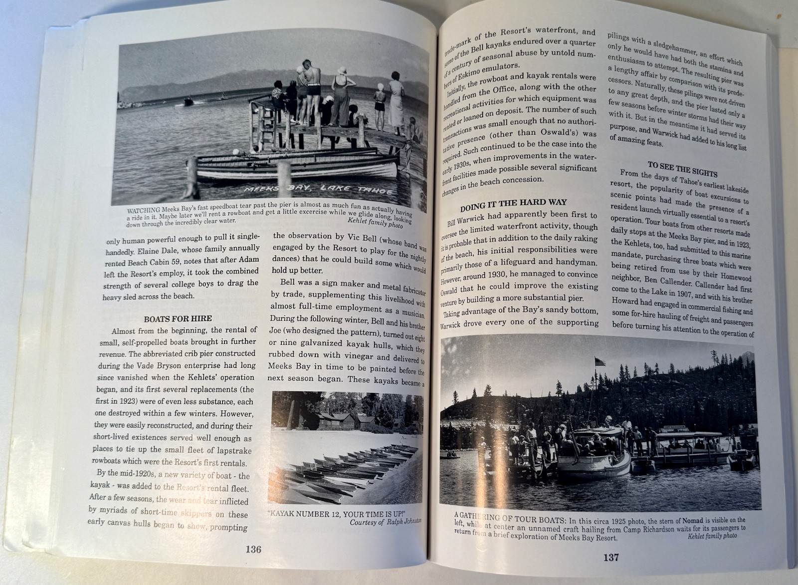 MEEKS BAY MEMORIES by Carol Van Etten 1994, Lake Tahoe history, PB 9×12″ 272 pgs