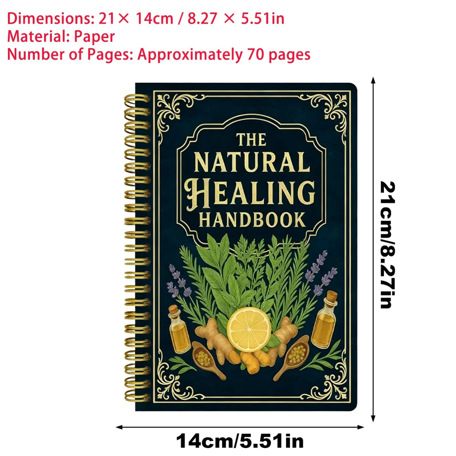 The Natural Healing Handbook Spiral-Bound Guide for Herbal Remedies & Natural
