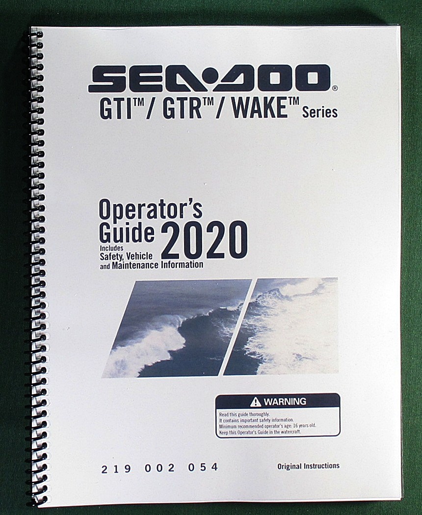 2020 SeaDoo GTI / GTR / WAKE Series Operator’s Manual w/ Protective Covers