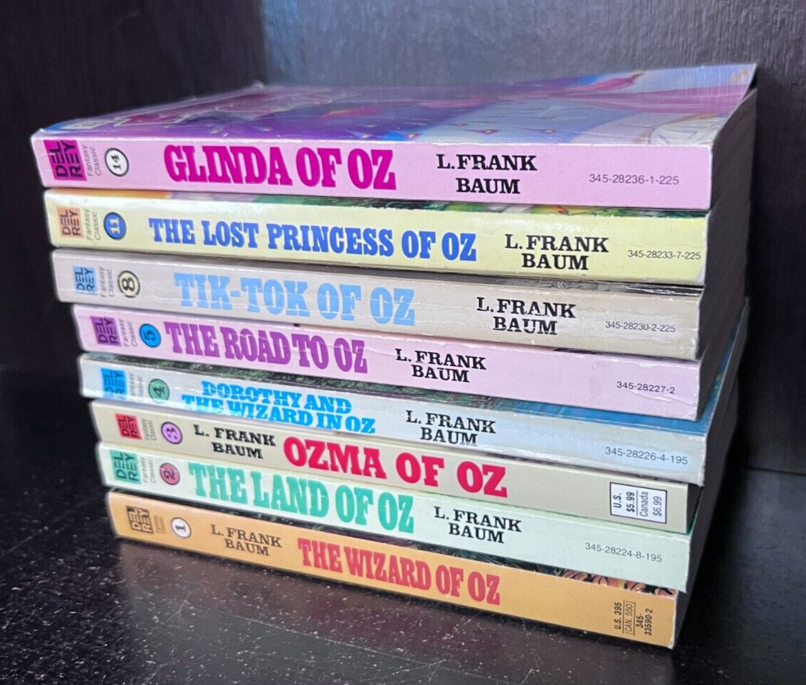 Lot 8 L. Frank Baum Wizard of Oz Del Rey PB ~Land of Oz, Ozma, Road to Oz~1-5++