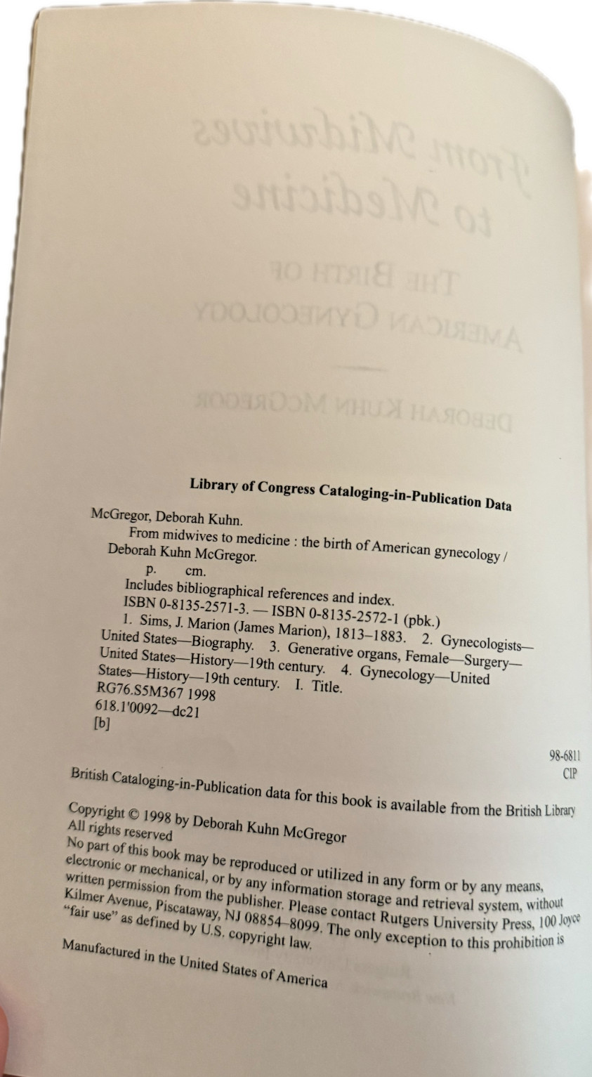 From Midwives to Medicine: The Birth of American Gynecology by Deborah McGregor