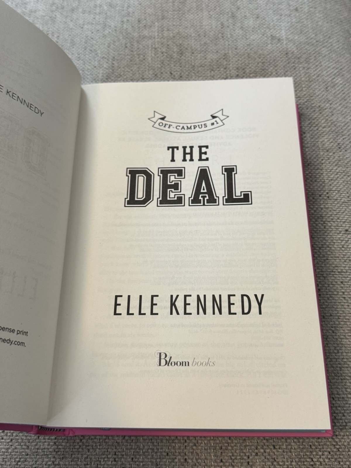 The Deal By Elle Kennedy Collector’s Edition Off Campus Hardcover Stenciled Edge