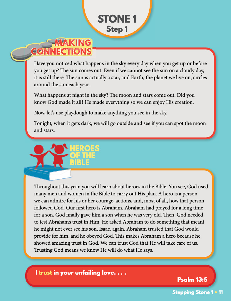 Masterbooks STEPPING STONES preschool curriculum ages 3-4 years MB homeschool