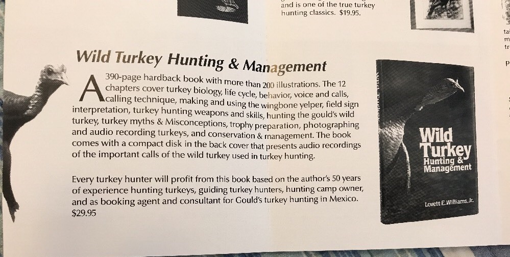 Wild Turkey Hunting & Management Lovett E. Williams Jr. -Included free a CD